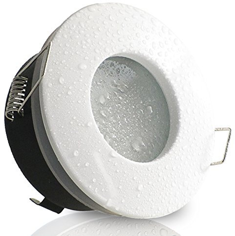 trendlights24 Nautic IP65 Bad Decken Einbaustrahler rund - 4er Set 12V LED 4W Kaltweiß mit Trafo - Weiß - Einbauleuchte für innen & außen