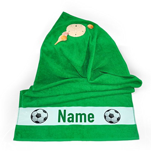 Herz & Heim® Duschtuch 70 x 140 cm für Fußballer mit Namensaufdruck