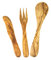 D.O.M.® 3-Piece Cutlery Set Made of Olive Wood Consisting of 1 Tablespoon + 1 Fork + 1 Butter Knife