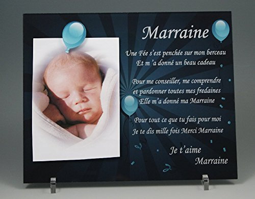 Gravure Events Cadre Photo Aimant pour Marraine – (Cadeau Parrain Marraine Baptême & Communion)