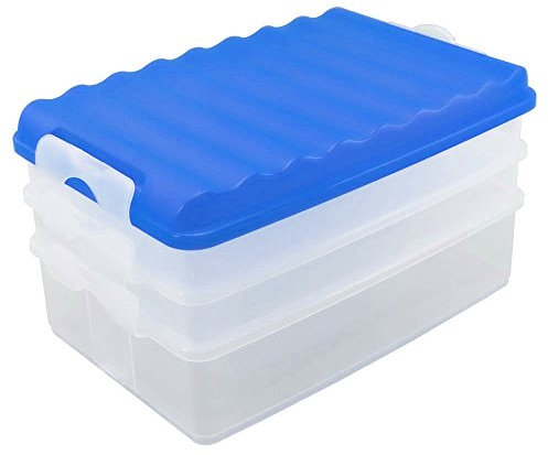 com-four® Lunch-Box mit mehreren Fächern - Aufschnittbox stapelbar für den Kühlschrank - Brotdose auslaufsicher mit Deckel - ca. 25 x 15,5 x 14 cm [Auswahl variiert] (1 Set)