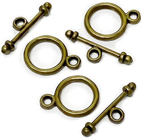 Heather's cf Bronze Jewelry Clasps Brass Toggle Clasp Bulk Toggle Clasps for Necklace Making 130 Set