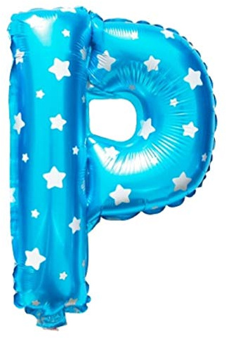 SHATCHI Folienballons mit Buchstaben und Zahlen, selbstaufblasend, 40,6 cm, blau, Large