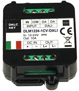 Dalcnet DLM1224-1CV-DALI Led Dimmer Bus DALI 12V 24V 10A Pulsante N.O. 0/1-10V Potenziometro