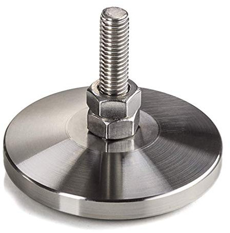 Verstellschraube M8 x 30 mm Ø 58 mm echt Edelstahl (SS201) höhenverstellbar mit Gummi-Fußteil Möbelfuß Verstellfuß Stellfuß Sockelfuß Möbeljustierschraube von SOTECH