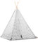 Beeloom - Tienda campaña ZIGZAG tipi con estera infantil portátil niños, casita decorativa plegable, madera natural, tejido poliéster, juego exterior gris