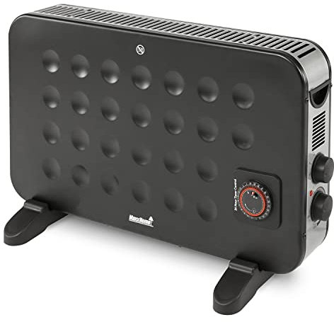 MaxxHome Heizlüfter - Elektrische Heizung - Elektroheizung - Heizkörper - Kompaktes Badezimmer mit Elektrischer Heizung - Heizlüfter Camping - 3 Wärmestufen - 2000W - Schwarz