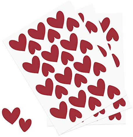 Y014 Herzen Set Wandtattoo Aufkleber Herz Dekor Sticker für Kinderzimmer Babyzimmer (Rot)