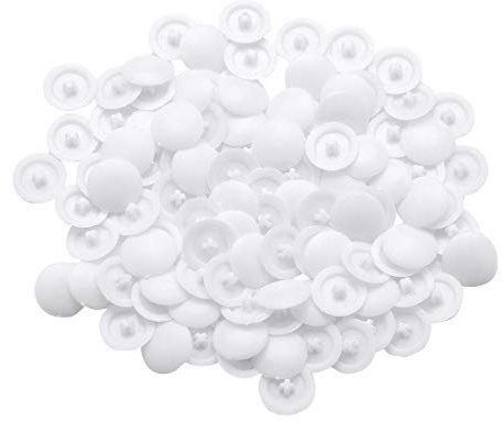 inlzdz 100 Stück Schraubenabdeckung selbstschneidende Schrauben Abdeckkappen aus Kunststoff für Kreuzschrauben, Kreuzschlitzschrauben Weiß 11mm