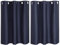 PiccoCasa 2er Set Gardine für Küche Polyester Scheibengardine Kurzgardine Blickdicht Kleine Gardine Navy Blau 90H x 107B cm