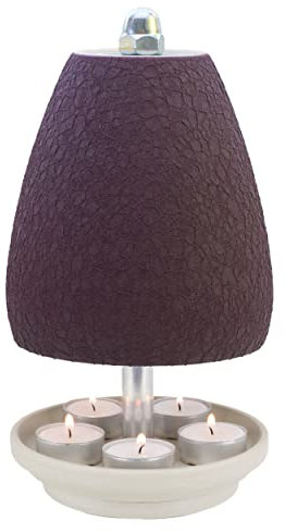 Teelichtlampe Orchidee, IN LILA - *7Jahre Garantie* - LIVESTYLE IN Keramik, Licht & Wärme, Handarbeit Teelichtofen - 5 Teelichter (inkl. Teelichter + Feuerzeug) Über 20.000 sehr zufriedene Kunden!