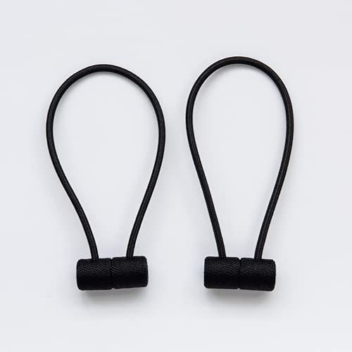 Curtain Tie Backs Strong Magnetic,Metal Curtain Tiebacks Hooks,Tie Clips Curtain Holdbacks Rings for Home Office Window Curtain Straps 1 Pair (black)