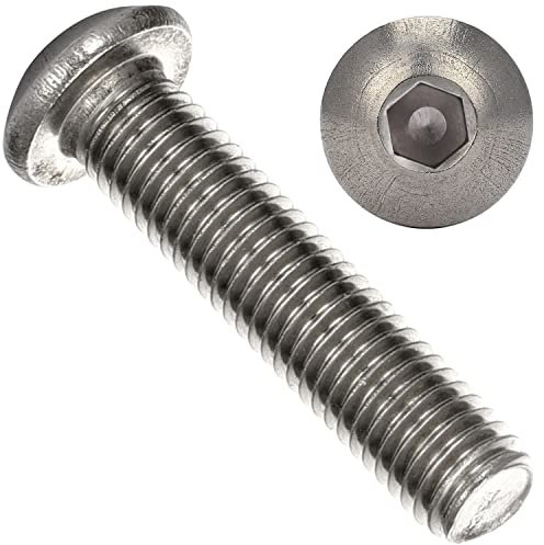 OPIOL QUALITY® Linsenkopfschrauben mit Innensechskant ISO 7380 M6x40 mm aus Edelstahl A2 V2A (25 Stück) Linsenschrauben Flachkopfschrauben Linsenkopf Flachkopf Schrauben