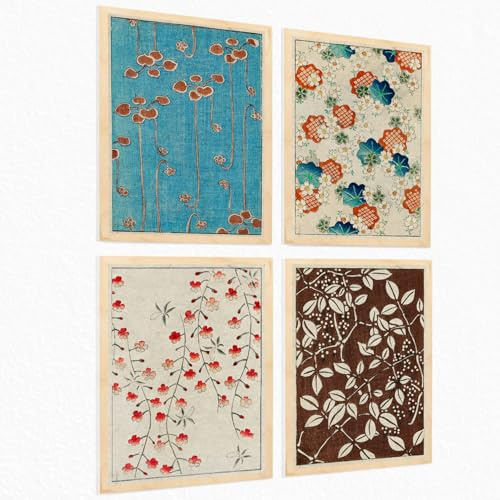 Nacnic ® - Set von Pflanzen-Postern - Dekorative Wandbilder - Moderne Wohnzimmer-Dekoration - Japanische Zeitschrift Shin Bijutsukai - Größe A3