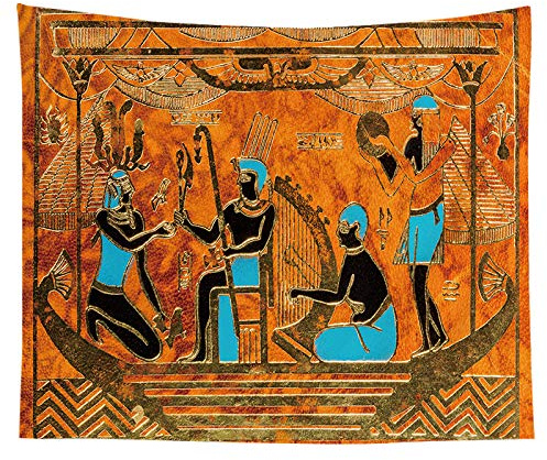 Dekor Wandteppich Wandbehang,Ägyptische Mythologie Tapisserie Antikes Ägypten Wandbehänge Polyester Wandkunst Wanddekoration Zum Dekorieren Von Wohnzimmer, Wohnung, Schlafsaal, Badezimmer, 37,4 X
