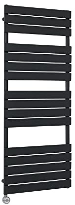 Milano Lustro 1000W Black Flat Panel WiFi Electric Heated Towel Rail - 1500mm x 600mm