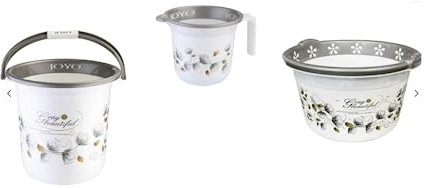JOYO 3Pcs Bucket set Includes: Jug1.1L / Bucket 18L / Tub