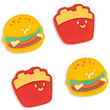 GeekShare Paquete de 4 Tapas de Silicona para Joystick Joycon compatibles con Switch, OLED, Switch Lite, Chips Burger