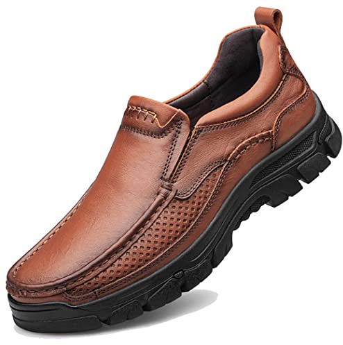 ZASDKE Men's Casual Loafers Classic Business Leather Shoes Comfortable Commuter Office Walking Shoes 9067