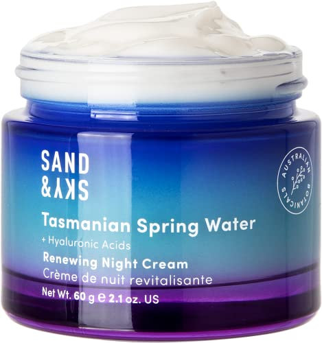Crema notte rigenerante Tasmanian Spring Water Sand & Sky - Crema notte idratante per il viso per un’idratazione profonda, il mantenimento dei livelli di idratazione e il rinnovamento cutaneo.