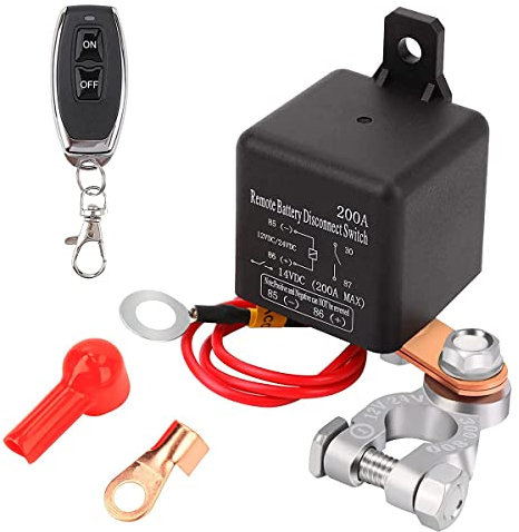 SDYGDB Remote Battery Disconnect Switch 12V 200A Reusable Battery Cut Off Switch Anti-Theft Battery Kill Switch with Key Wireless Prevent Battery Drain for Car Boat RV Marine Van