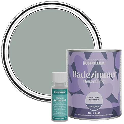 Rust-Oleum Peinture Grise Résistante à l'eau pour Carrelage de Salle de Bain, Finition Brillante - Gris Urbain 750ml