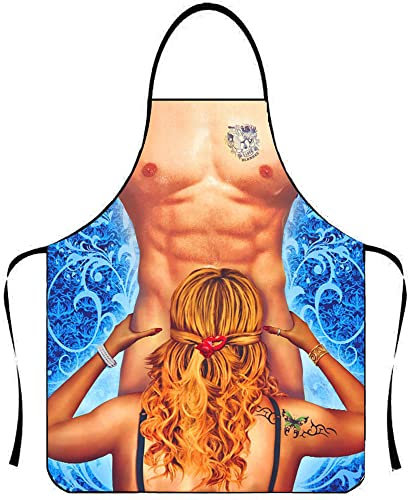 Anzhee kreative Schürze Motiv Kochschürze Küchenschürze Grillschürze Lustige Schürze für Freund Stil03