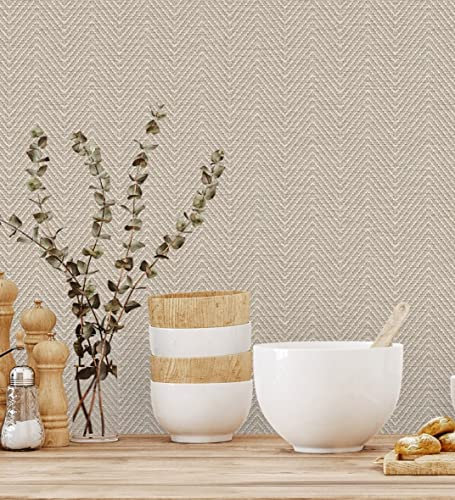 GAULAN 680977 - Papel Pintado vinílico Lavable de espigas con Textura en Relieve para Pared salón Cocina baño Dormitorio Pasillo - Rollo de 10 m x 1,06 m
