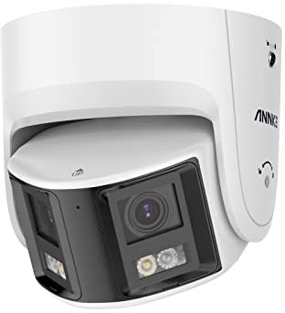 ANNKE Telecamera di Sorveglianza per Esterni con Angolo di Visione a 180°, Fotocamera PoE 6 MP supporta la Visione Notturna a Colori e IR, Rilevamento Persone/Veicolo, Conversazione bidirezionale