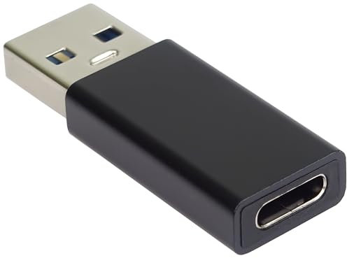 PremiumCord Adaptateur USB-C Femelle vers USB A Mâle F/M, Super-Speed 5 Gbit/s, Type-A Mâle, Type-C Femelle, Support OTG, Couleur Noir