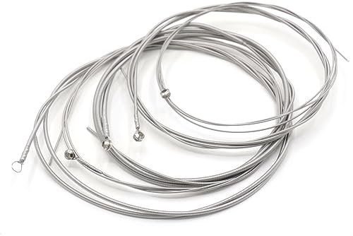 CashBeat Cordes de guitare basse à 5 cordes en acier inoxydable - Jeu de 5 cordes de rechange avec petites extrémités sphériques - Compatible avec les basses acoustiques, accessoires pour instruments