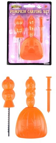 HENBRANDT SIngle 3-Piece Pumpkin Carving Tool Set including Scoop, Safety Saw and Poker for Halloween Jack O’ Lantern Pumpkin Accessories Halloween Pumpkin Carving Kit for Kids
