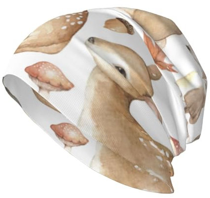 ZaKhs Woodland Raccoon Animals Print Beanie Hat Winter Warm Knit Hat Soft Skull Cap for Women Men Black, Schwarz , Einheitsgröße