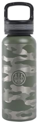 Beretta Trinkflasche 475 ml Edelstahl Camo mit Karabiner Haken (Camo, Grün)