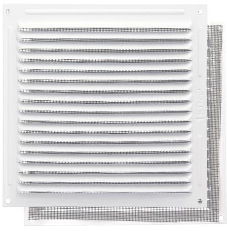 Rejilla Ventilación Aluminio Con Mosquitera Atornillable 200 x 200 mm. Color Blanco