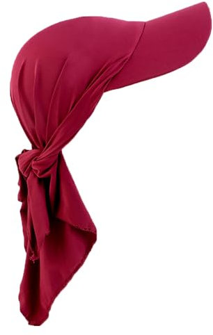 Pluto & Fox Damen Mütze Kopftuch mit Schirm Turban Gebundener Rücken Baseballkappen für Sonne (DE/NL/SE/PL, Alphanumerisch, Einheitsgröße, Rot)