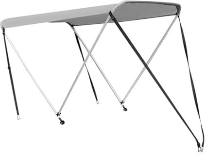Wasserfeste Bootsüberdachung – Bimini, faltbare Bootsabdeckung, faltbar, tragbar, UV-beständig, 4 Reifen für Boote von 3,2 bis 4,5 Fuß