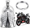 sylbx 2 Pièces Bonne Chance Accessoires Moto,Cloche Gardienne,Porte-Bonheur Moto en Métal,Cloche de Moto,Clochette de Moto,Cloche Moto Gardienne,pour Les Cyclistes Moto Cadeaux La Saint-Valentin