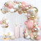 Luftballon Girlande Rosa Beige Gold, 110 Stück Pastell Rosa Gold Aprikose Weiß Ballon Girlande Set, Roségold Gold Konfetti Ballons für Mädchen Frau Geburtstag Babyparty Hochzeit Brautparty Party Deko