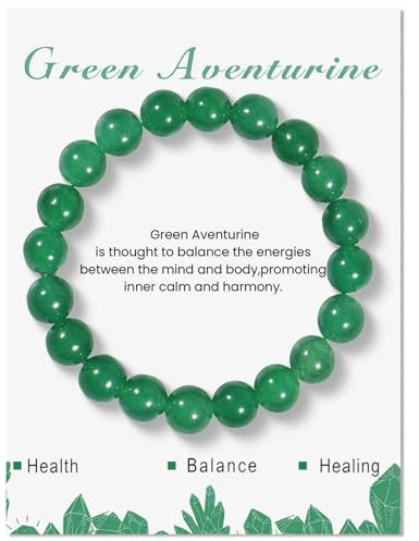YOKIKA Green Aventurine Bracelets for Womens, Adjustable Green Crystal Bracelet Gemstone Bead Bracelet Healing Bracelets for Women Green Aventurine Crystal Jewellery Mum Gifts Birthday Christmas