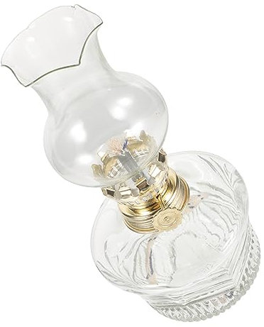 VOSAREA 18 cm Geschnitzte Lampe Retro Glas Petroleumlampe Retro Petroleumlampe Beleuchtung Rustikales Petroleumlicht Alte Öllampen Rustikale Petroleumlaterne Schlafzimmerlampen