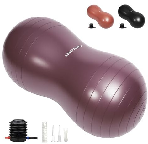 INPANY Peanut Ball – Anti-Burst-Gymnastikball für Geburtsarbeit, Physiotherapie für Kinder, Kernstärke, Heim- und Fitness-Studio (inkl. Pumpe), Roségold