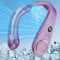 Neck Fans for Men Women Kids-Cooling Plate Usb Rechargeable Neck Fan,Personal Noiseless Headphones Face Neck Cooler Wrap,Long Battery Powered Necklace Collar Air Conditioner for Woman Man Kid Purple