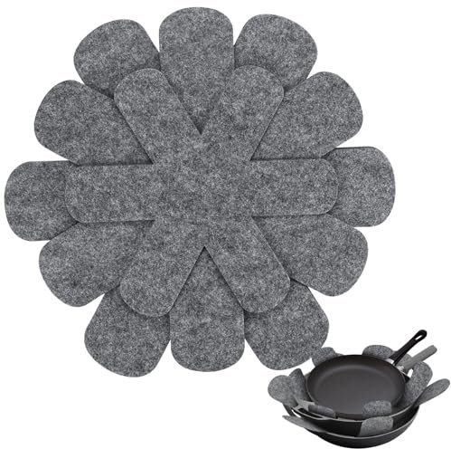 12 Pcs Pot and Pan Protectors, Pan Protectors Non Stick for Stacking 3 Different Size Felt Cookware Protectors for Separators Pots Pans Glass Ceramic