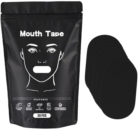 30 Mundpflaster gegen Schnarchen, Mundpflaster Schlafen, Anti Schnarch Mouthtapes,100% Baumwolle,Halt Atmungsaktive Mundtapes bessere,Nasenatmung und besserer Schlaf