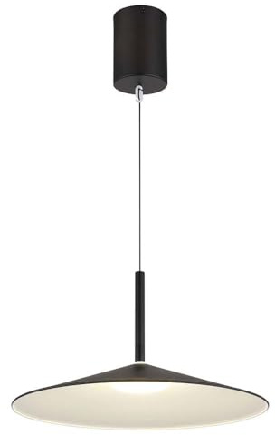 GLOBO Pendant Light Dining Room Black - Hanging Lamp Kitchen Height Adjustable - Kitchen Lamp LED Neutral White - Pendant Light Metal Shade 47 cm