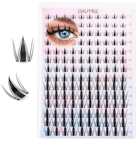 Faux Cils Individuel 140 Pièces Cluster Lashes 9-16 mm Faux Cils Manga | DIY Naturels Faux Cils Manga Mix Fluffy Cluster Extensions Spiky DIY Eyelash Extensions Kit Extension de Cil Complet Debutant