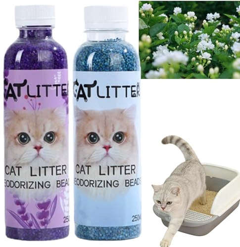 2PCS 250ML Cat Litter Box Deodorant,Odour Deodorizer Freshener,Cat Litter Smell Eliminator,Long Lasting Odour Eliminator for Cat Litter,Plant-Based Odor Eliminator,Air Freshener#Jasmine and Lavender