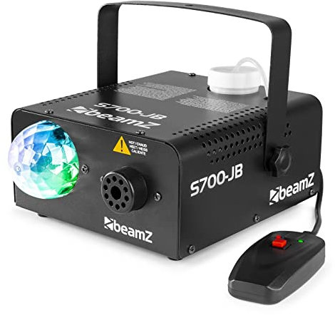 BeamZ S700-JB Kompakte 700-Watt-Nebelmaschine mit Fernbedienung, Rauchmaschine mit Lichteffekt, Smoke Machine mit Jelly Ball für Hochzeiten, Hauspartys und Halloweenpartys