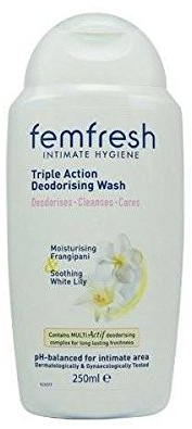 6 x Femfresh Intimate Hygiene Triple Action Deodorising Wash 250ml